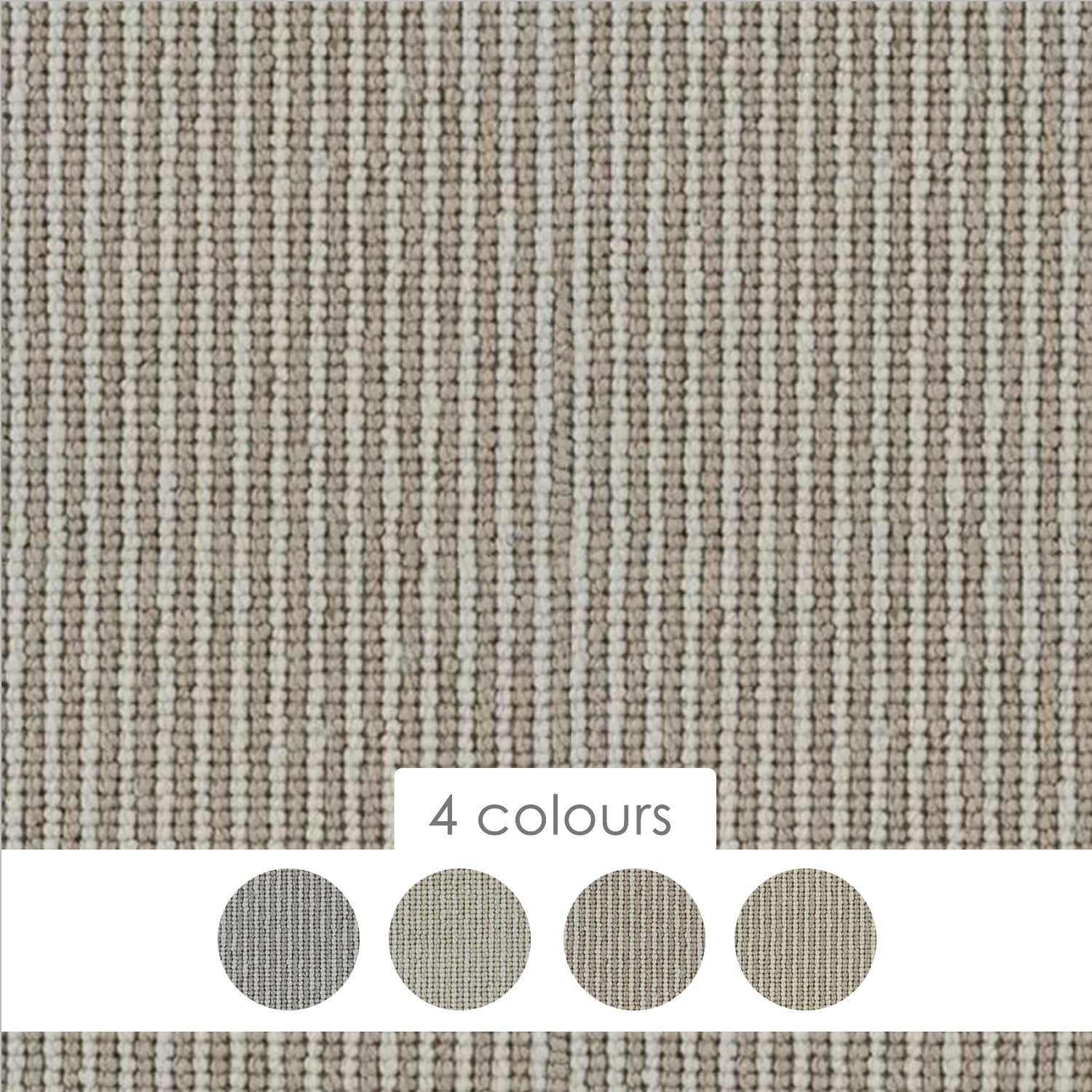 Hugh Mackay Natural Living Stripe 100% Wool Loop Carpet