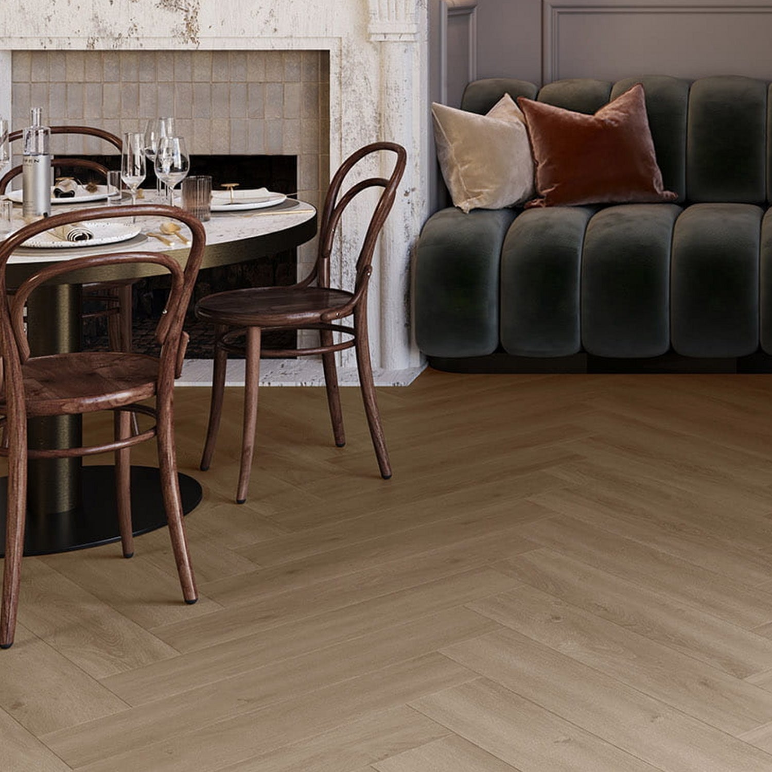 Invictus Maximus Click LVT Flooring in Divine Oak Cookie Parquet - 1.509m2 Full Pack