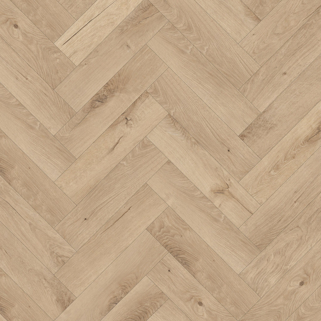Invictus Primus Gluedown LVT Flooring in Royal Oak Blonde Parquet - 1.