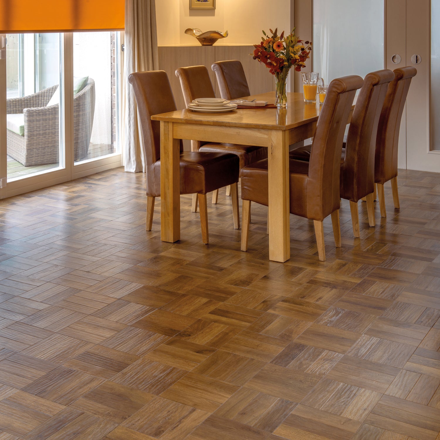 Karndean Art Select Gluedown LVT Flooring in Dawn Oak Parquet AP02 - 3.34m2 Full Pack