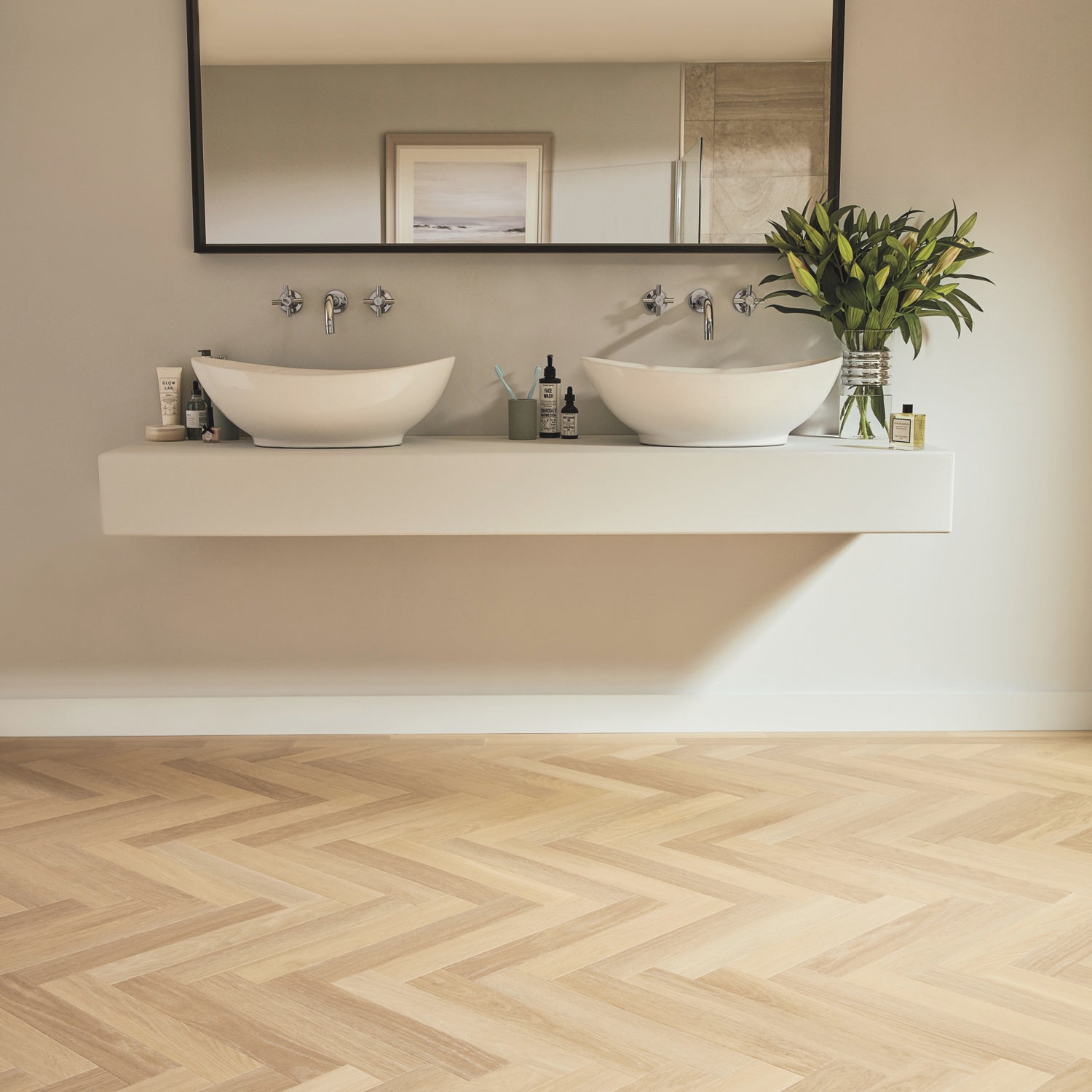 Karndean Art Select Gluedown LVT Flooring in Savannah Oak Parquet SM-RL23 - 3.34m2 Full Pack