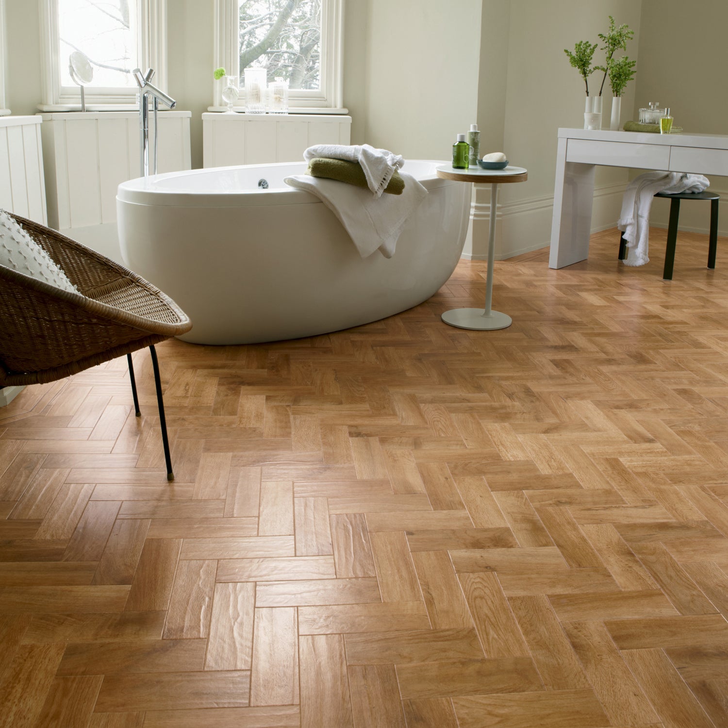 Karndean Art Select Gluedown LVT Flooring in Spring Oak Parquet AP01 - 3.34m2 Full Pack
