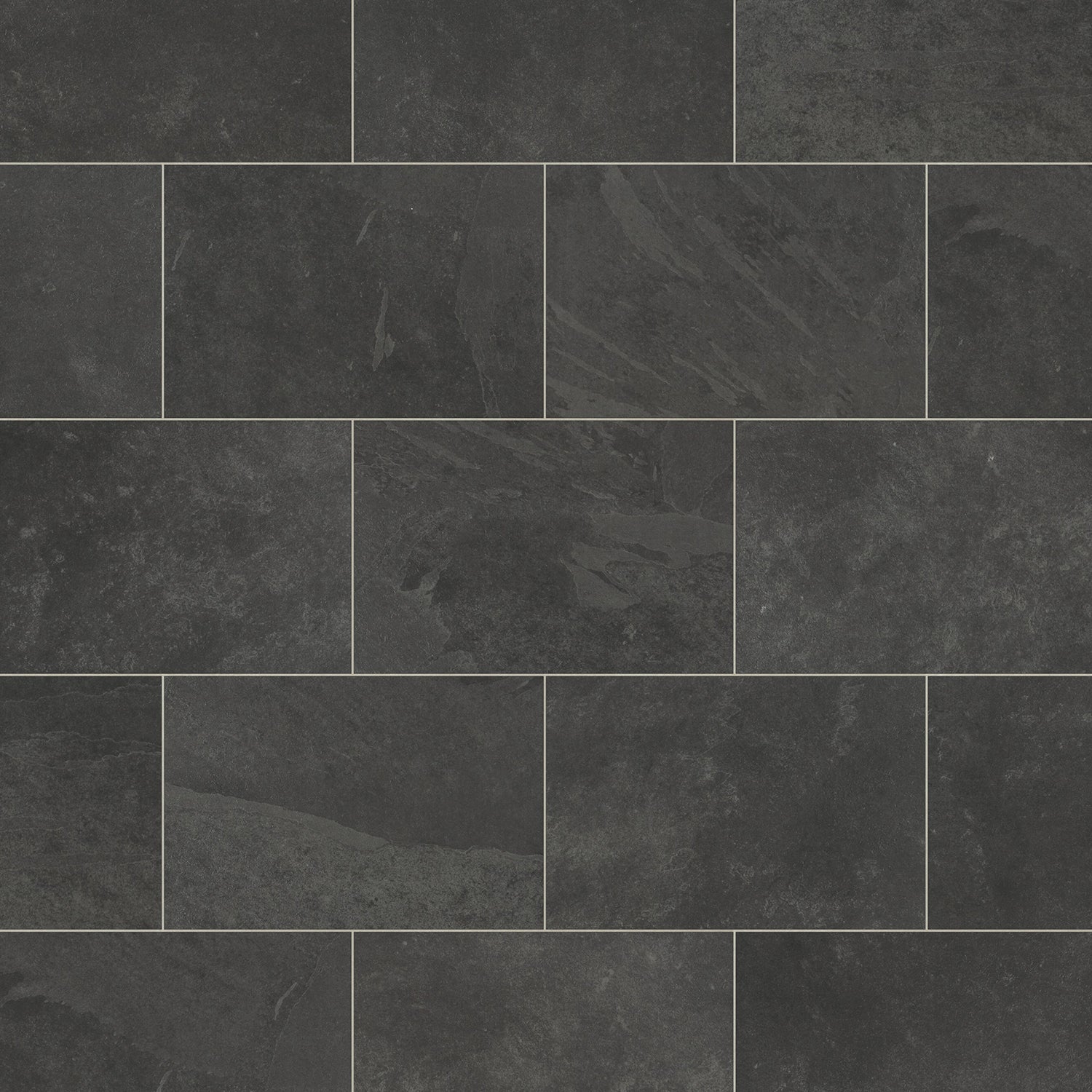 Karndean Knight Tile Gluedown LVT Flooring in Black Riven Slate ST15 - 3.34m2 Full Pack