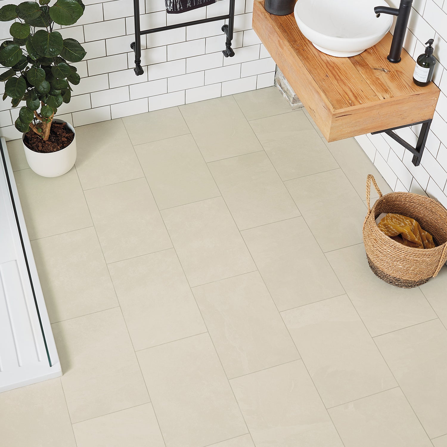 Karndean Knight Tile Gluedown LVT Flooring in Ivory Riven Slate ST18 - 3.34m2 Full Pack