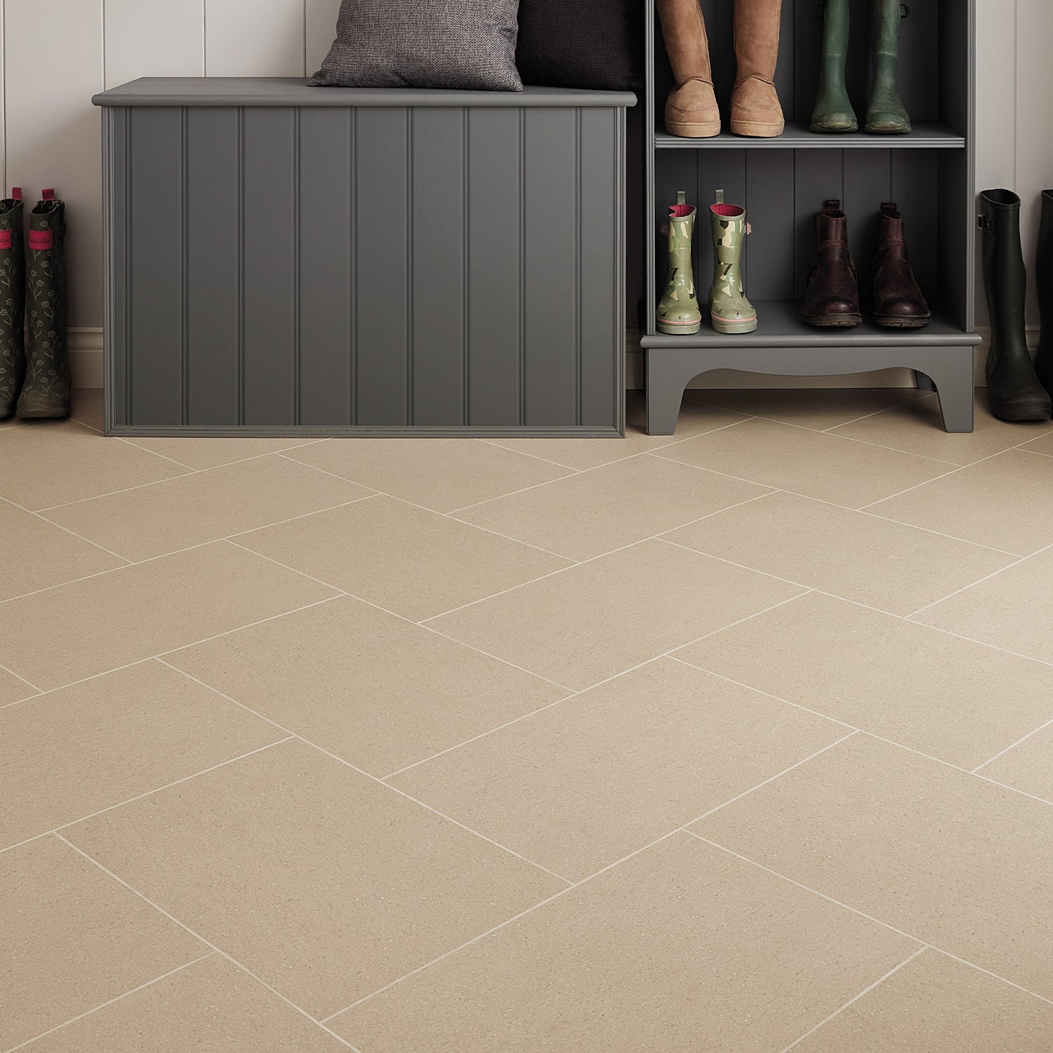 Karndean Knight Tile Gluedown LVT Flooring in Natural Stone ST29 - 3.34m2 Full Pack