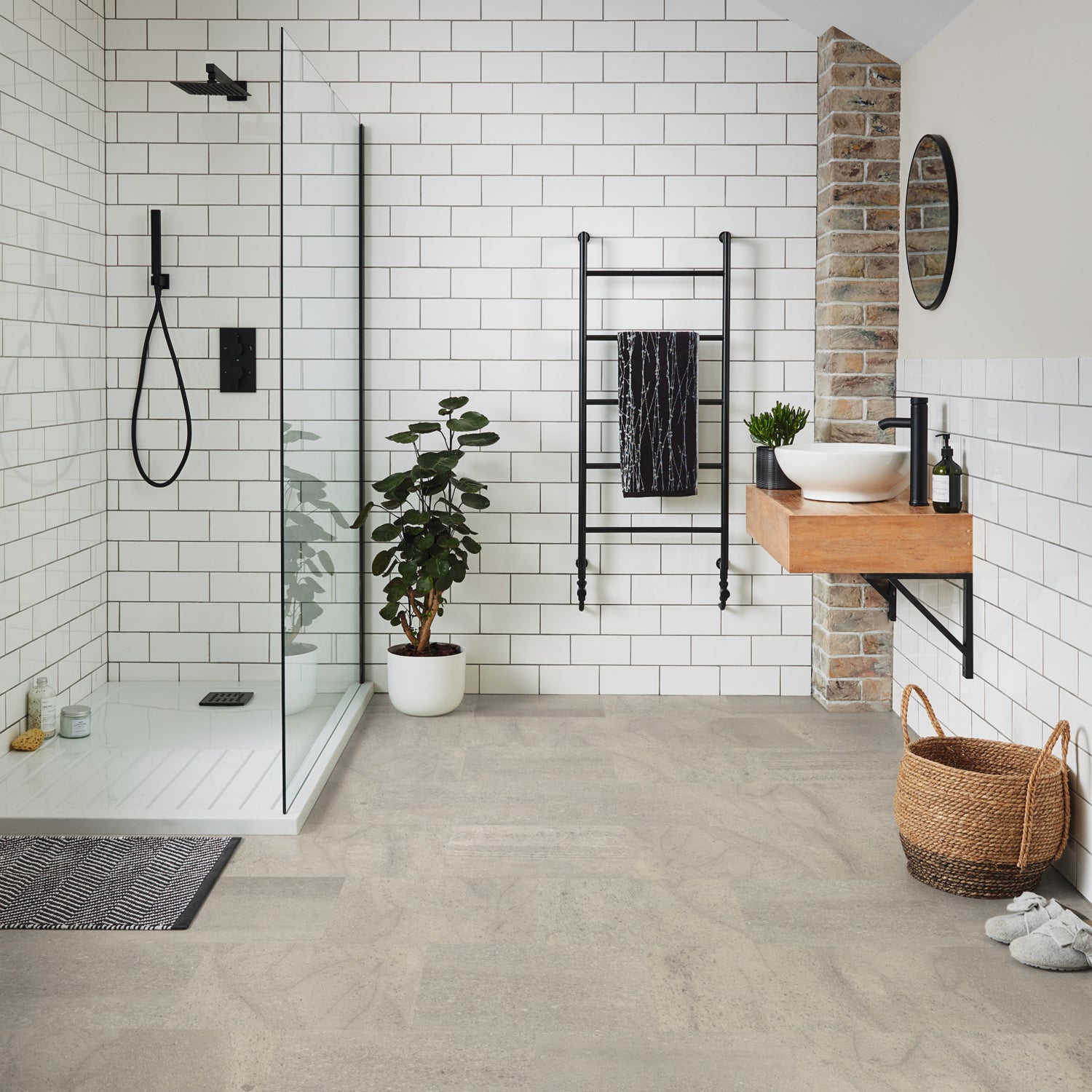 Karndean Knight Tile Rigid Core LVT Flooring in Honed Pebble Slate SCB-ST20-18 - 2.79m2 Full Pack