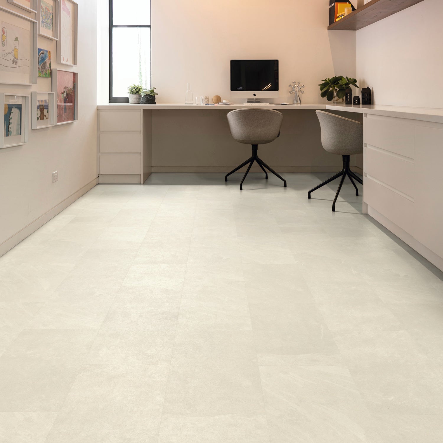 Karndean Knight Tile Rigid Core LVT Flooring in Ivory Riven Slate SCB-ST18-18 - 2.79m2 Full Pack