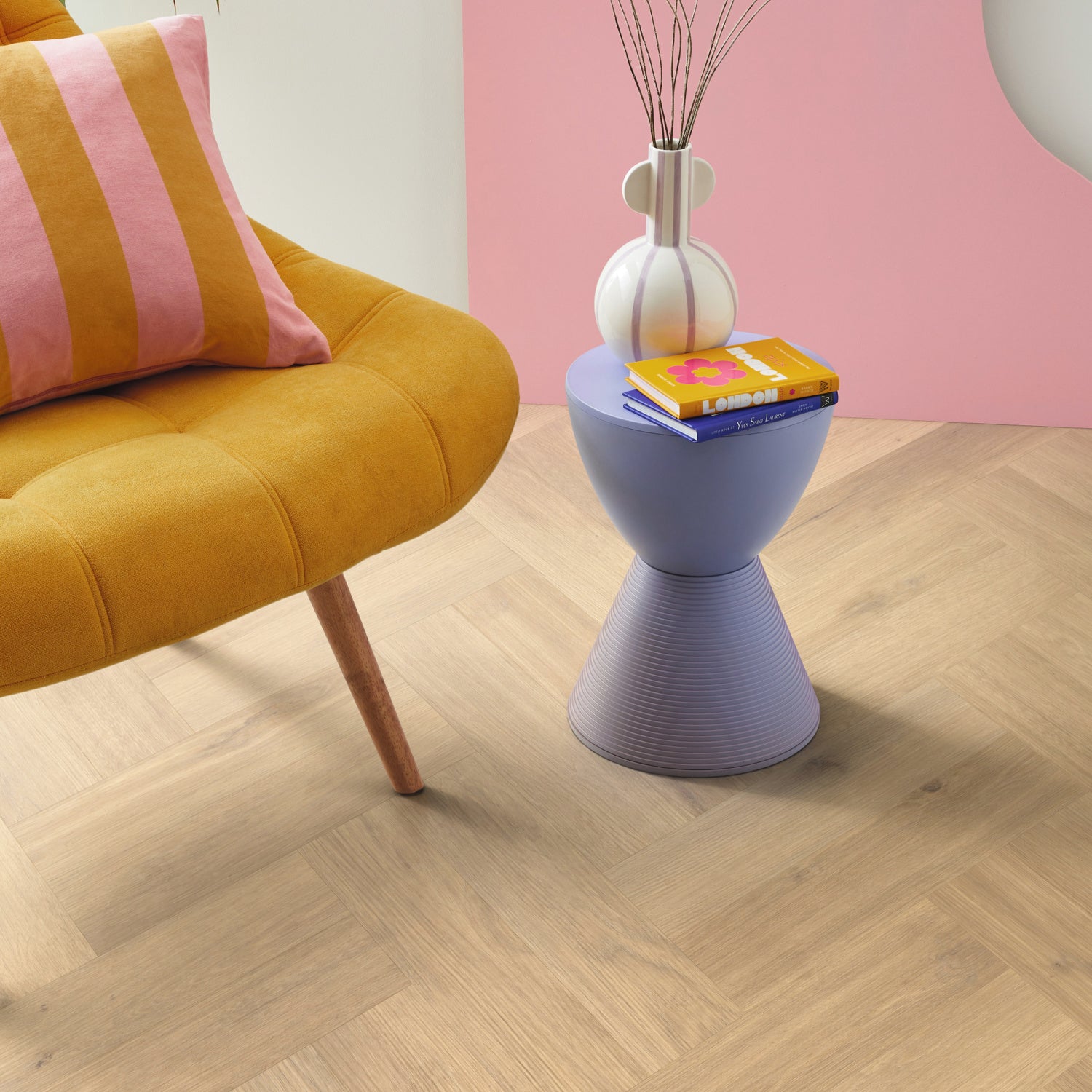 Karndean Van Gogh Gluedown LVT Flooring in Canadian Nude Oak Herringbone SM-VGW8117 - 3.34m2 Full Pack