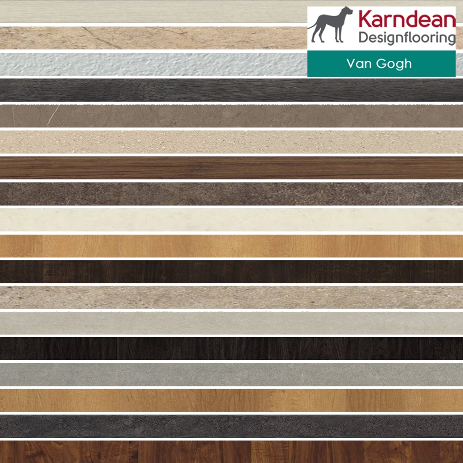 Karndean Van Gogh Gluedown LVT Design Strips - Box of 25 Strips (22.87 Linear Metres)