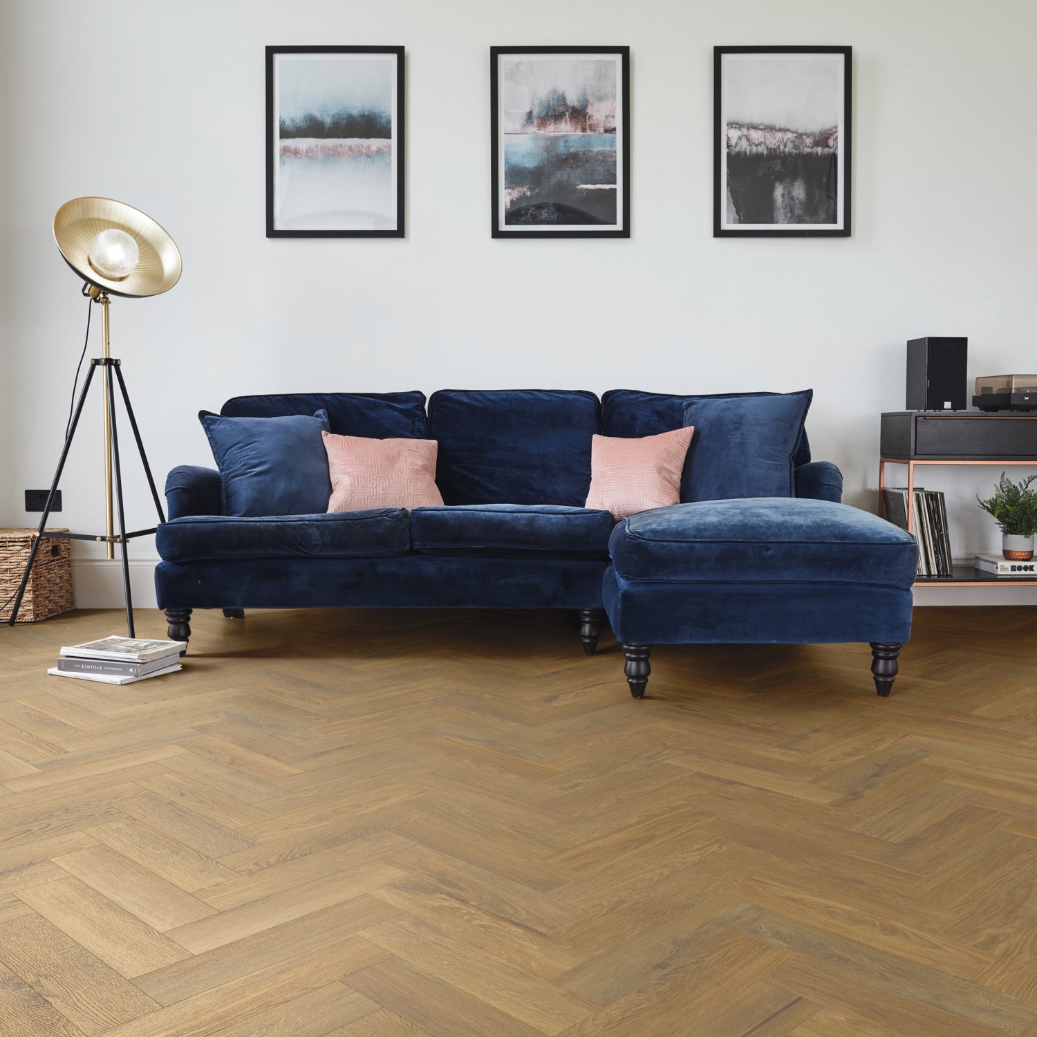 Karndean Van Gogh Gluedown LVT Flooring in Glenmore Oak Herringbone SM-VGW8237 - 3.34m2 Full Pack