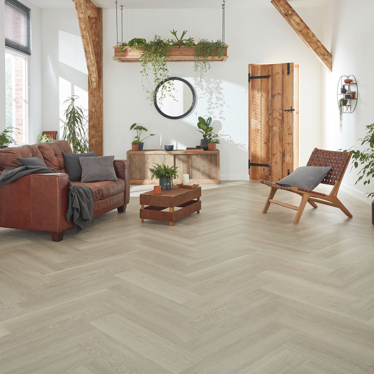 Karndean Van Gogh Gluedown LVT Flooring in Grey Brushed Oak Herringbone SM-VGW120T - 3.29m2 Full Pack