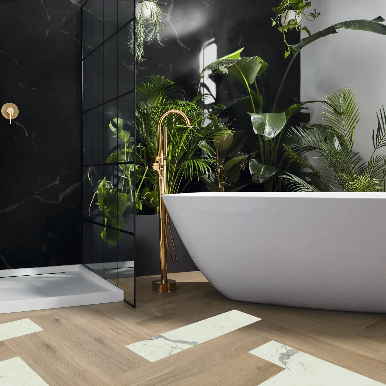 Karndean Van Gogh Gluedown LVT Flooring in Palazzo Marble Herringbone SM-VGT2413 - 3.29m2 Full Pack