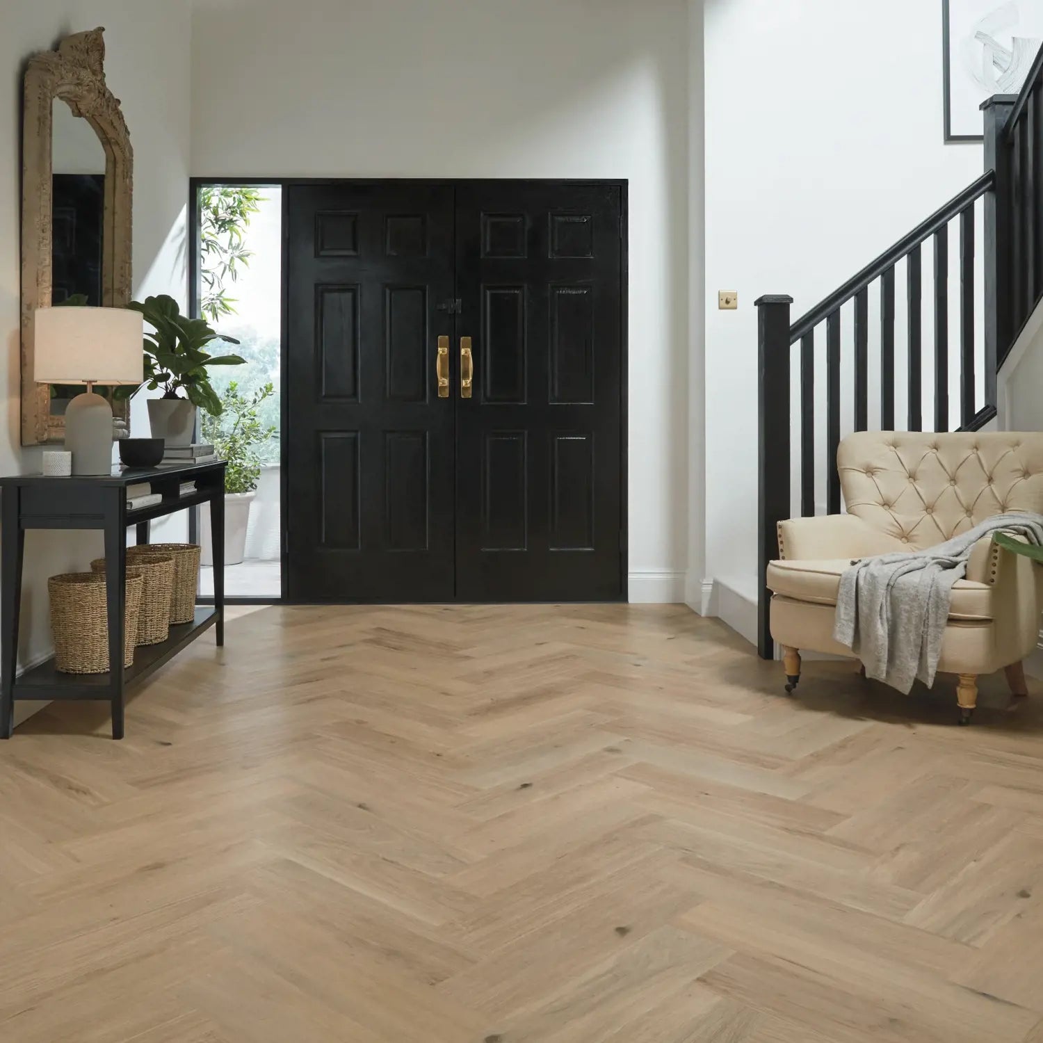 Karndean Van Gogh Rigid Core LVT Flooring in Canadian Urban Oak Herringbone SM-VGW8116-RKP - 3.01m2 Full Pack