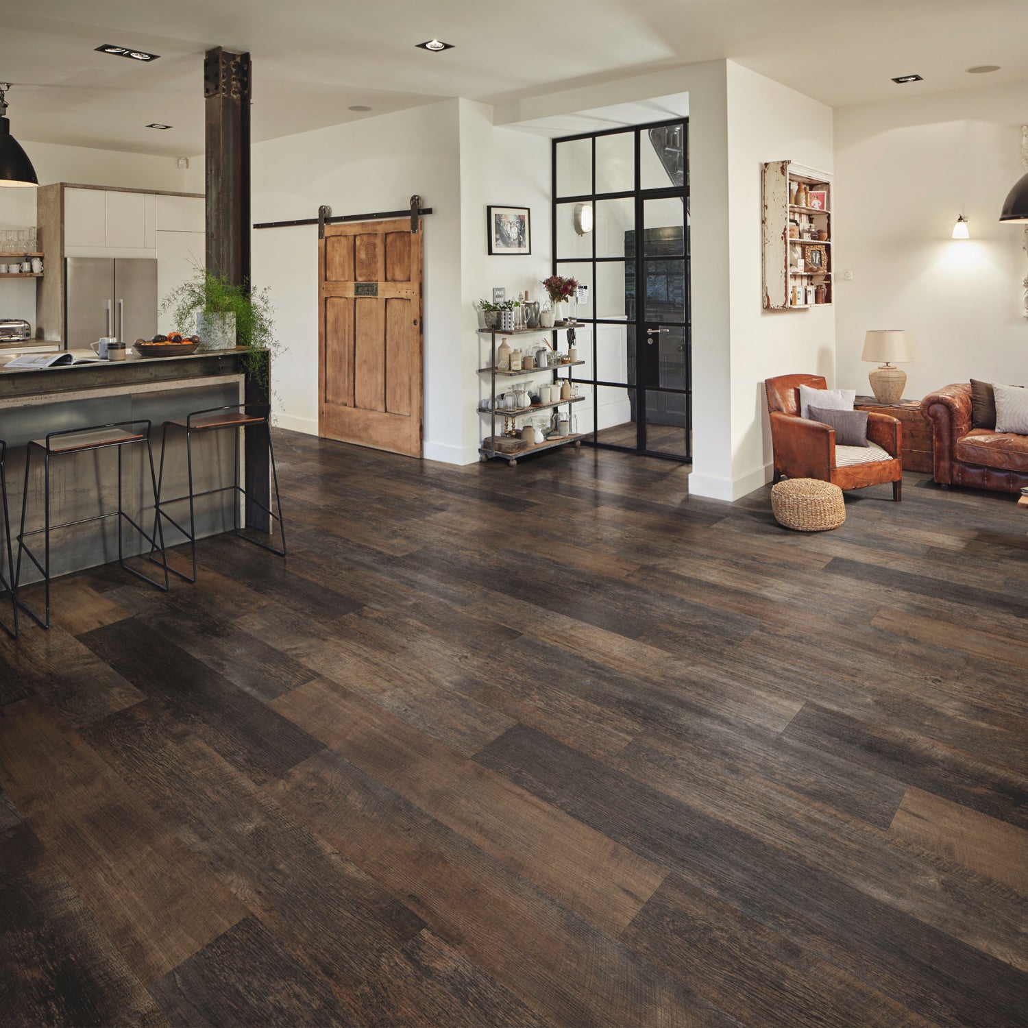 Karndean Van Gogh Rigid Core LVT Flooring in Salvaged Barnwood VGW123T-RKP - 3.2m2 Full Pack
