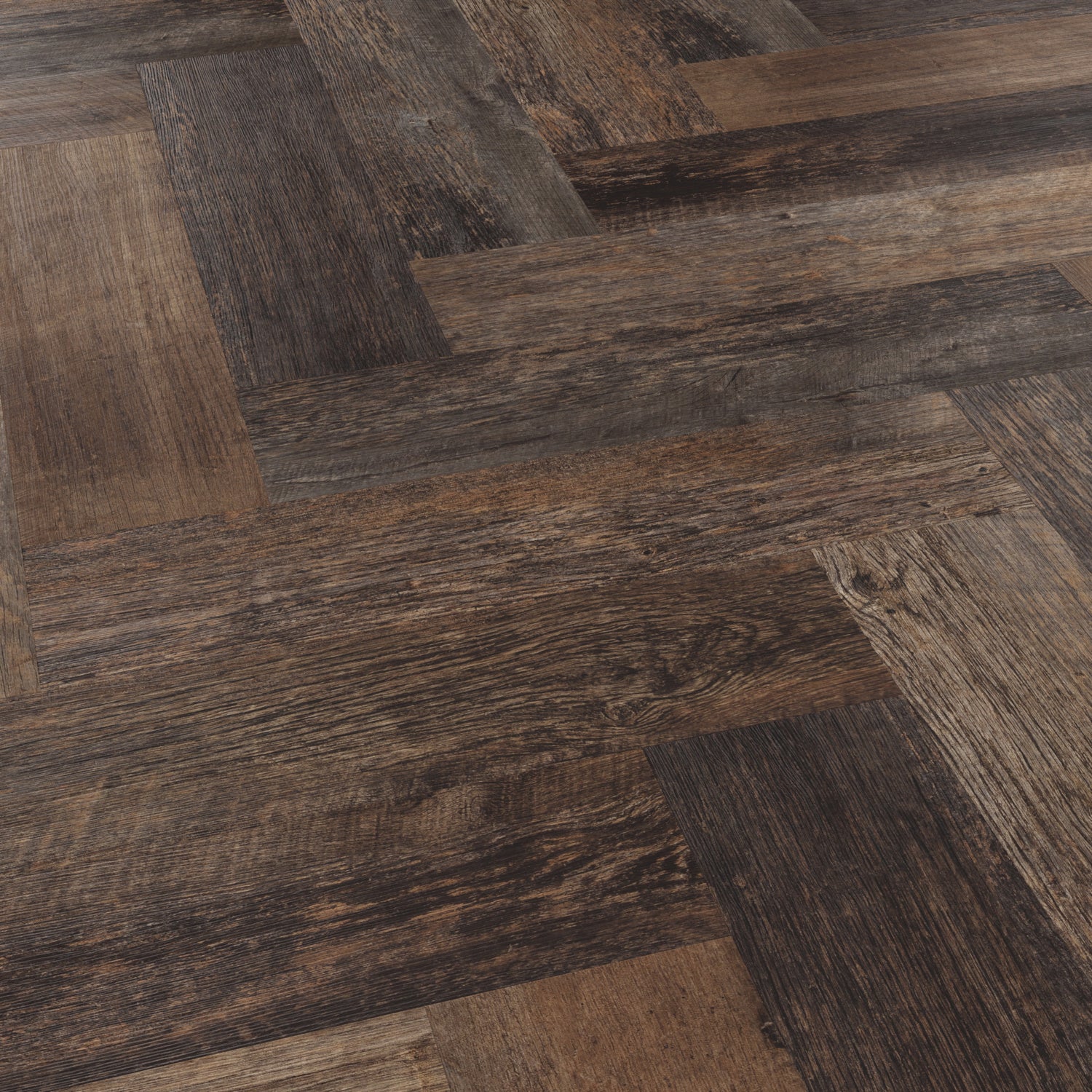 Karndean Van Gogh Rigid Core LVT Flooring in Salvaged Barnwood Herringbone SM-VGW123T-RKP - 3.01m2 Full Pack
