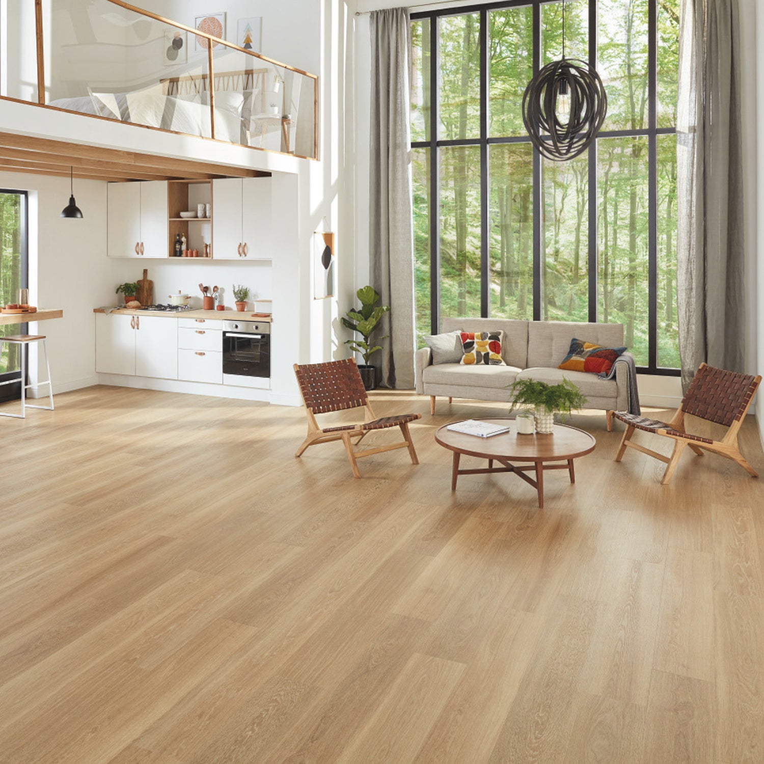 Karndean Van Gogh Rigid Core LVT Flooring in Warm Brushed Oak VGW121T-RKP - 3.2m2 Full Pack