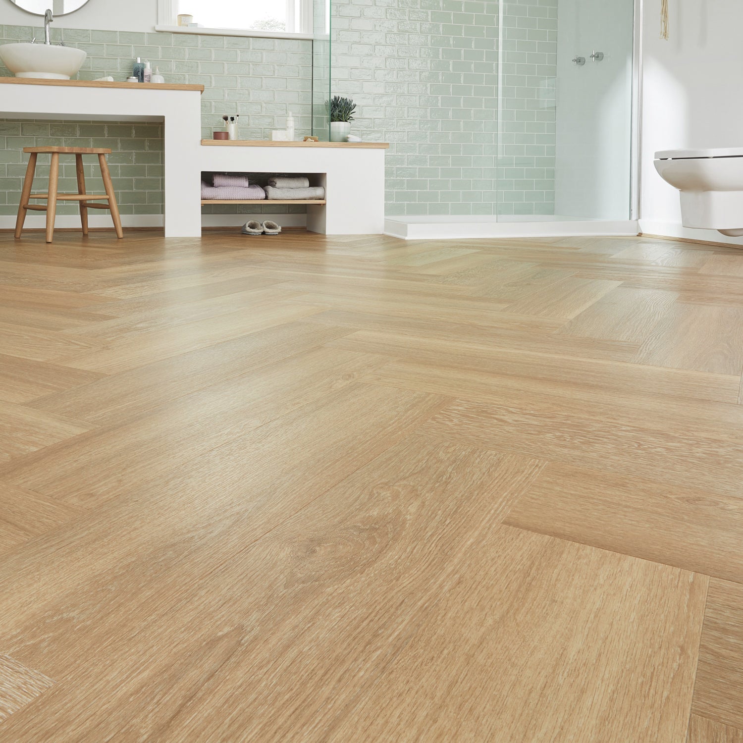 Karndean Van Gogh Rigid Core LVT Flooring in Warm Brushed Oak Herringbone SM-VGW121T-RKP - 3.01m2 Full Pack