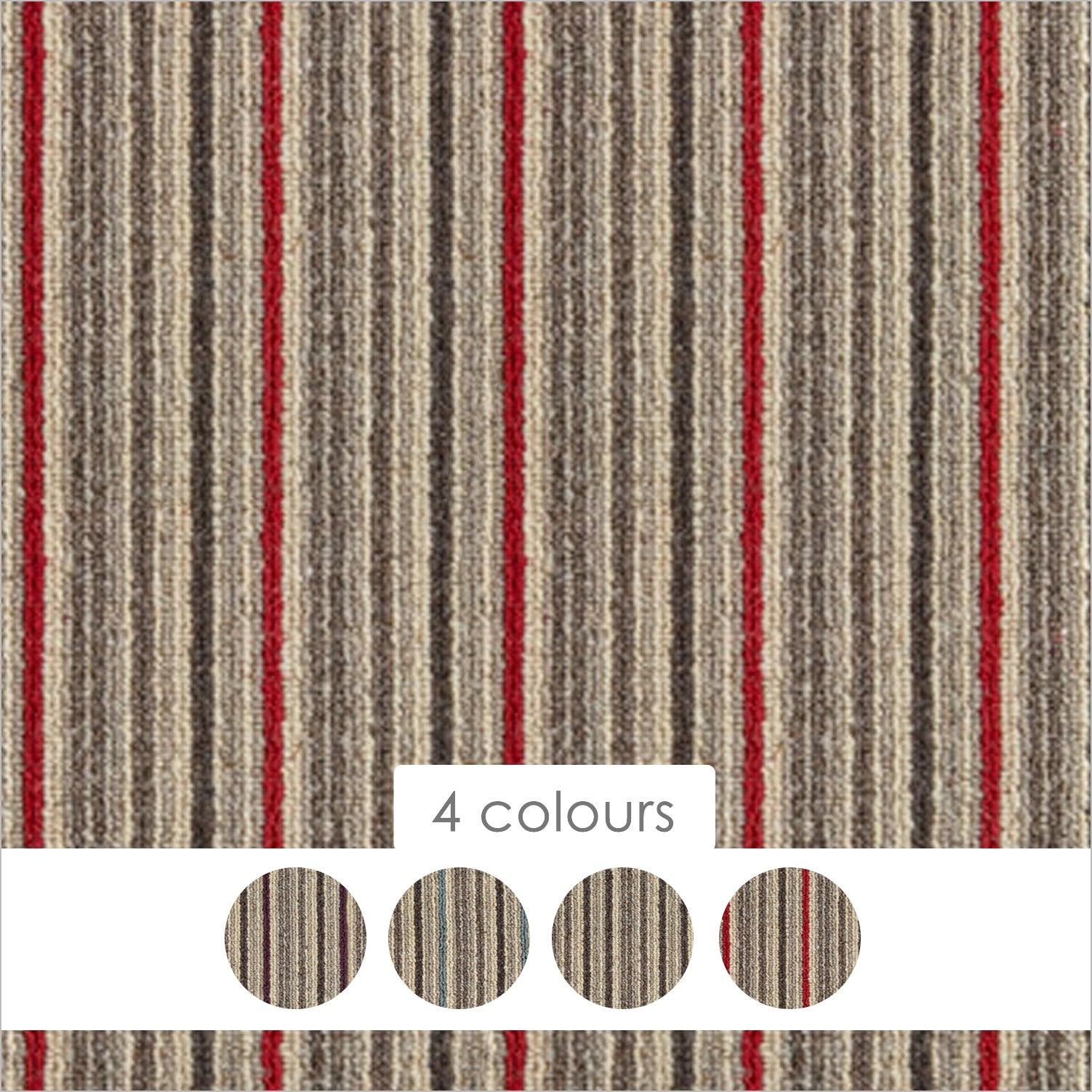 Kingsmead Anthology Stripe 100% Wool Loop Carpet