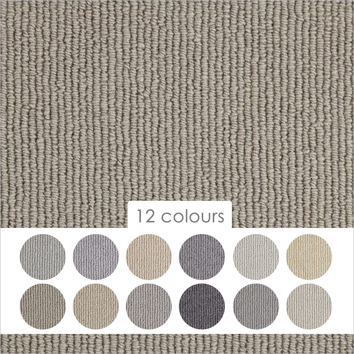 Kingsmead Natural Rib 100% Wool Loop Carpet