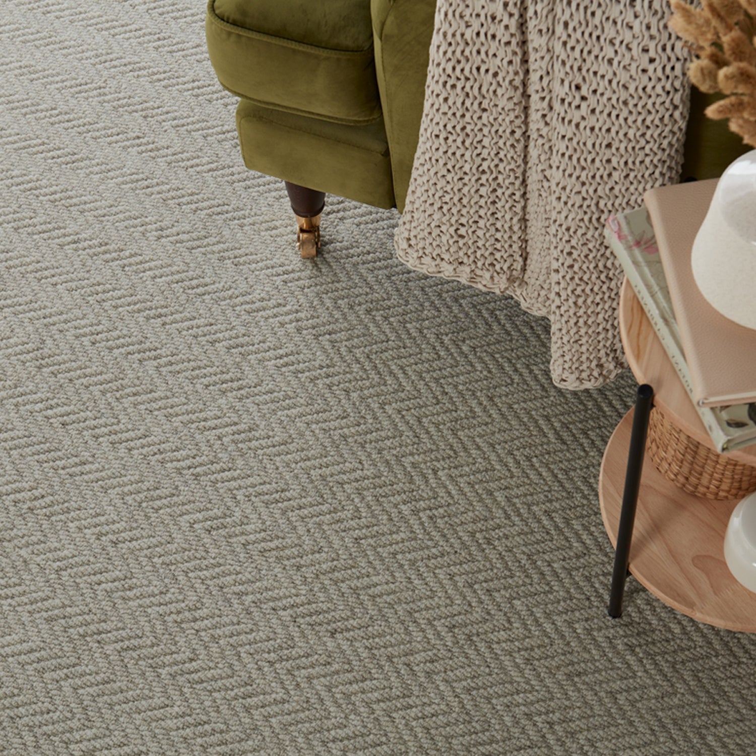 Lifestyle Floors Rolling Hills Herringbone 50% Wool Loop Blend Carpet
