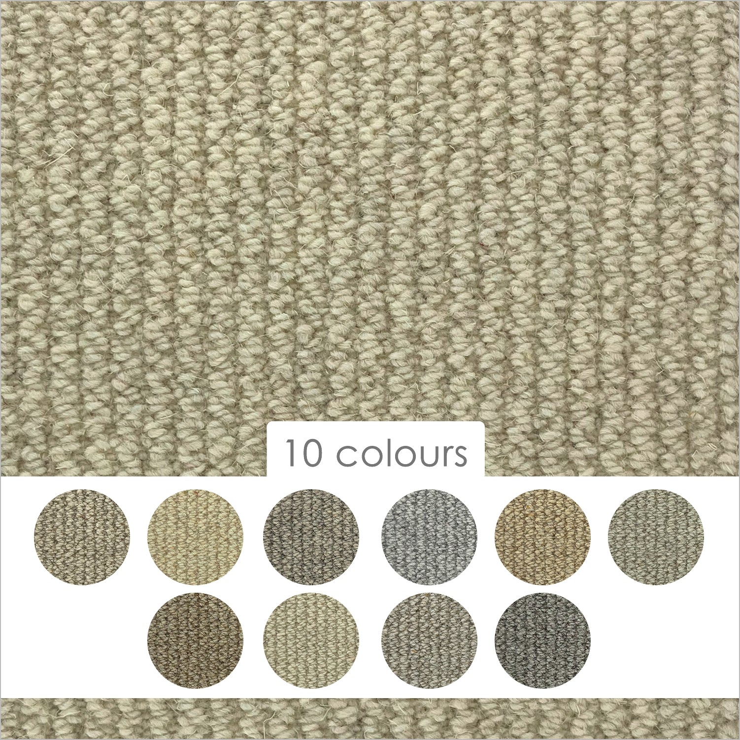 Cormar Malabar Two Fold Ribbed 100% Wool Loop Carpet