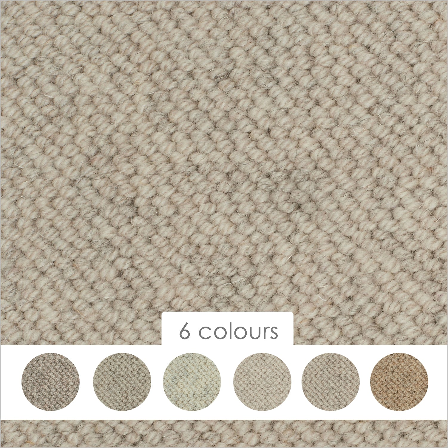 Causeway Carpets Natural Coordinates Beehive 100% Wool Loop Pile Carpet