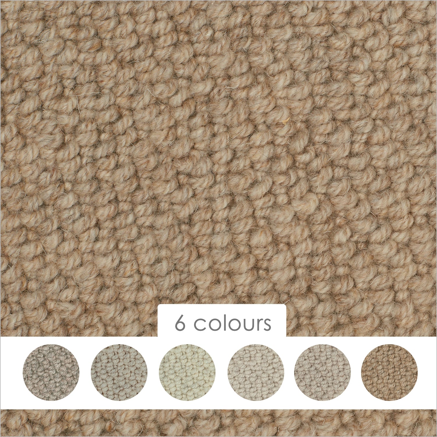 Causeway Carpets Natural Coordinates Knot 100% Wool Loop Pile Carpet