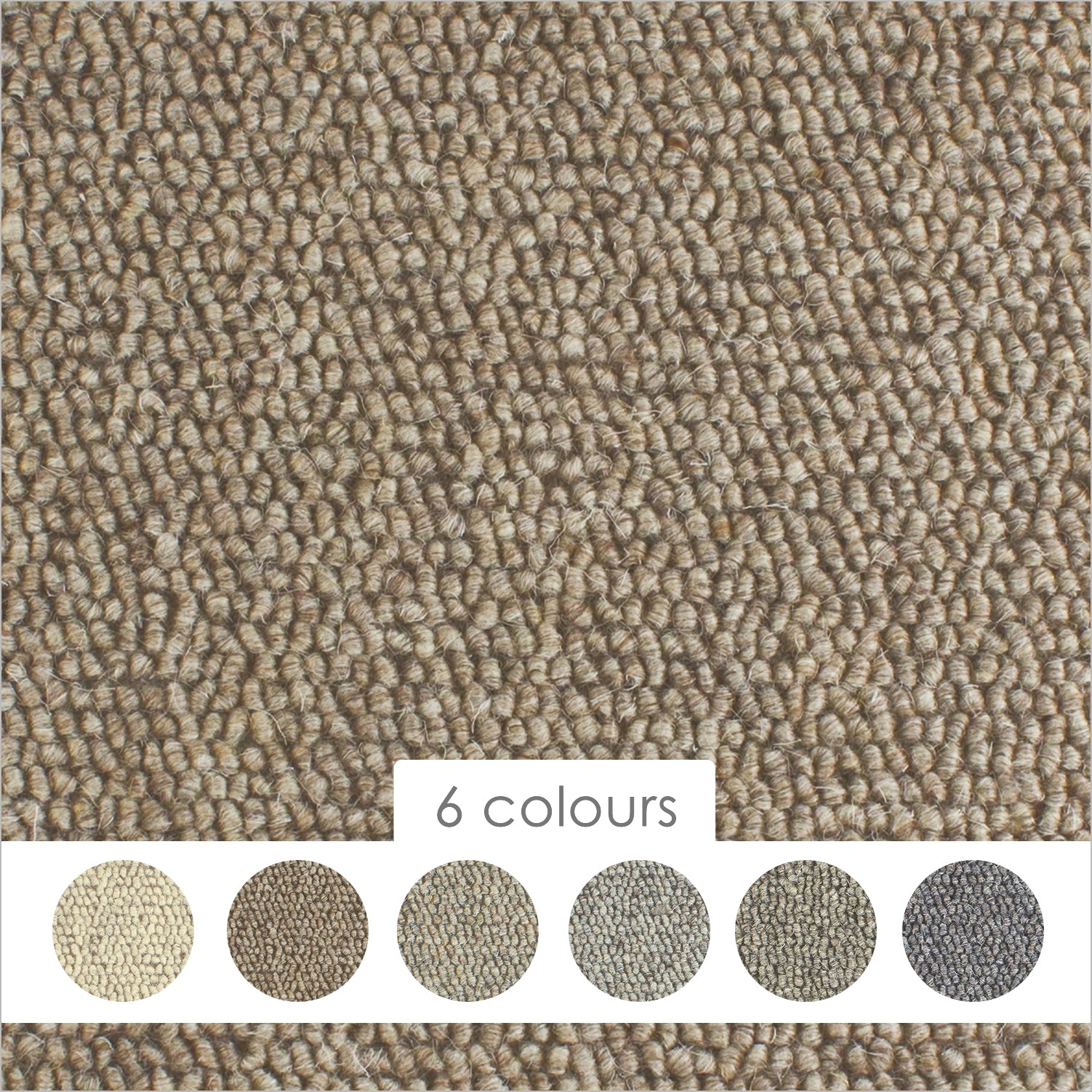 Causeway Carpets Natural Weave 100% Wool Loop Carpet