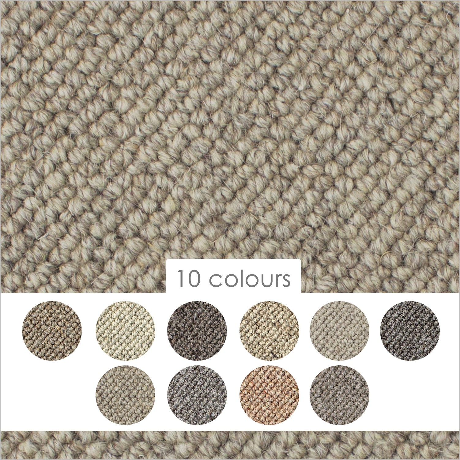 Causeway Carpets Nature Core 100% Wool Loop Pile Carpet