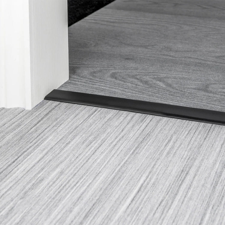 Stairrods UK Double Z4 Dual Edge Door Bar in Black - Thin Carpet to Thin Carpet