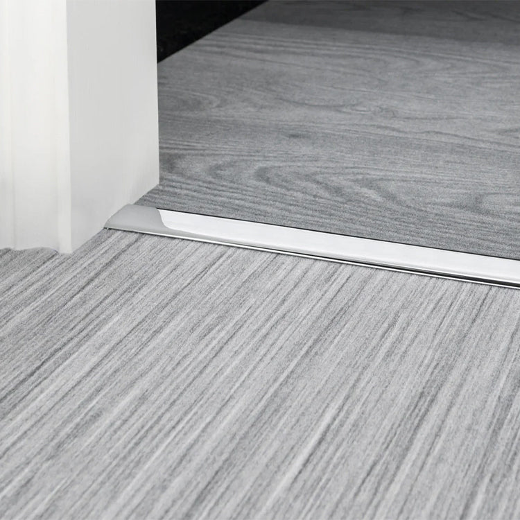 Stairrods UK Double Z4 Dual Edge Door Bar in Chrome - Thin Carpet to Thin Carpet