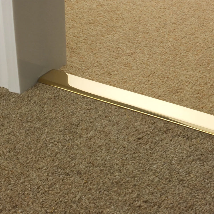 Stairrods UK Double Z9 Dual Edge Door Bar in Brass - Carpet to Carpet