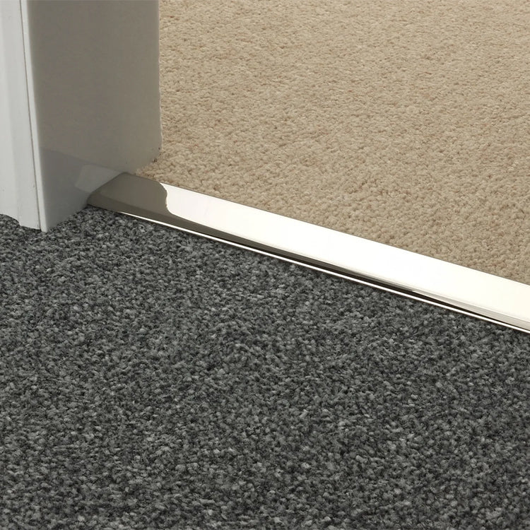 Stairrods UK Double Z9 Dual Edge Door Bar in Chrome - Carpet to Carpet
