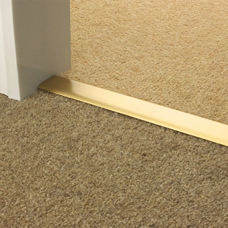 Stairrods UK Double Z9 Dual Edge Door Bar in Satin Brass - Carpet to Carpet