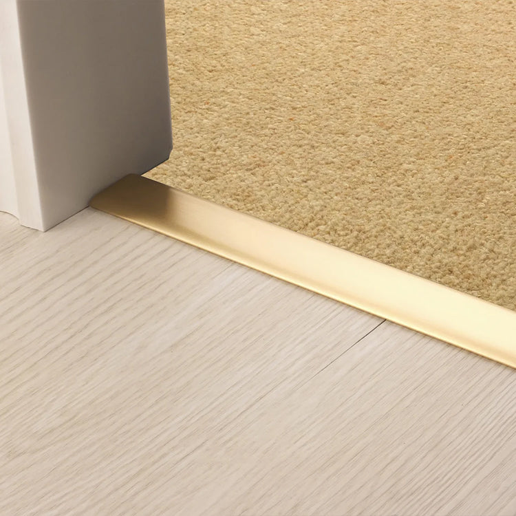 Stairrods UK Premier Z Trim Door Bar in Satin Brass - Carpet to Hard Flooring