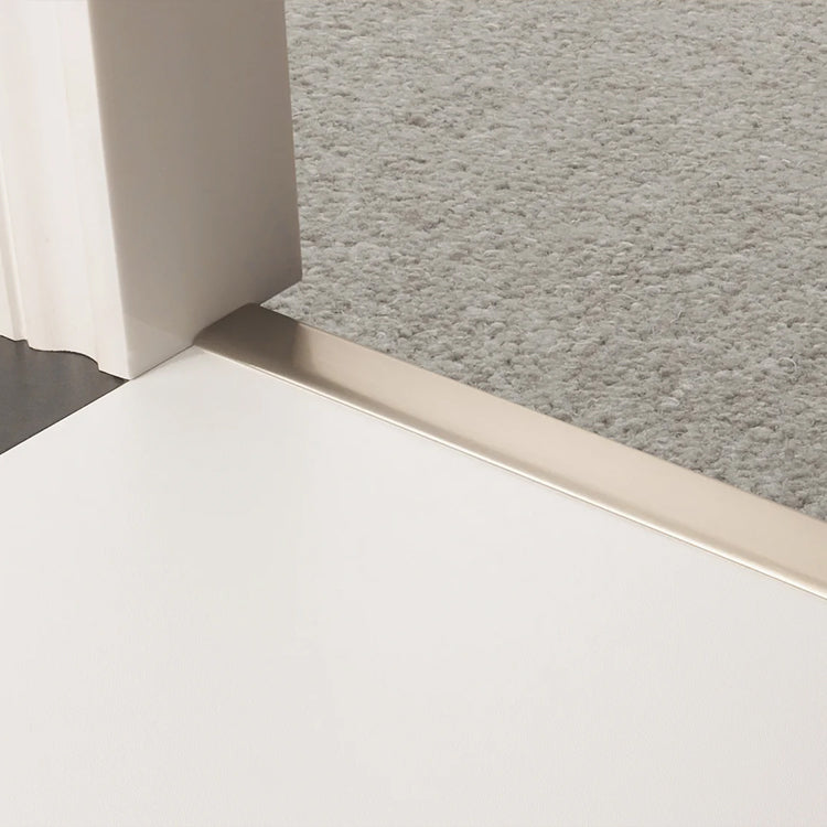 Stairrods UK Premier Z Trim Door Bar in Satin Nickel - Carpet to Hard Flooring