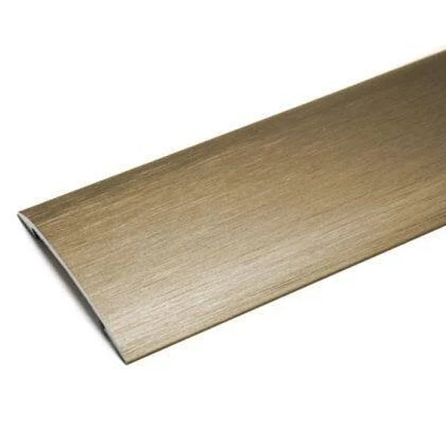 Gripperrods Premier Stick Down Cover Strip Door Bar in Brushed Light Bronze - Floor to Floor