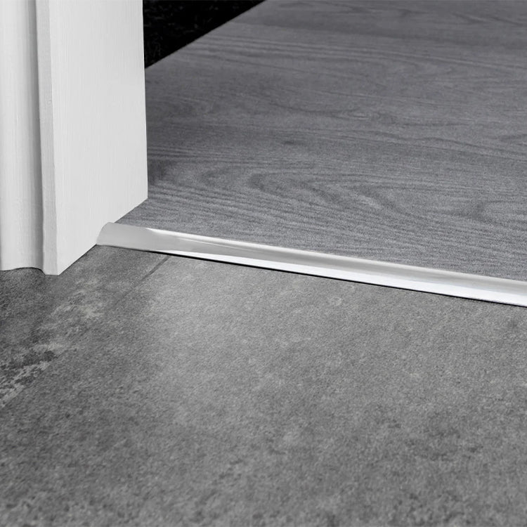 Stairrods UK Premier Single 4 Single Edge Door Bar in Brushed Chrome - Thin Carpet to Vinyl