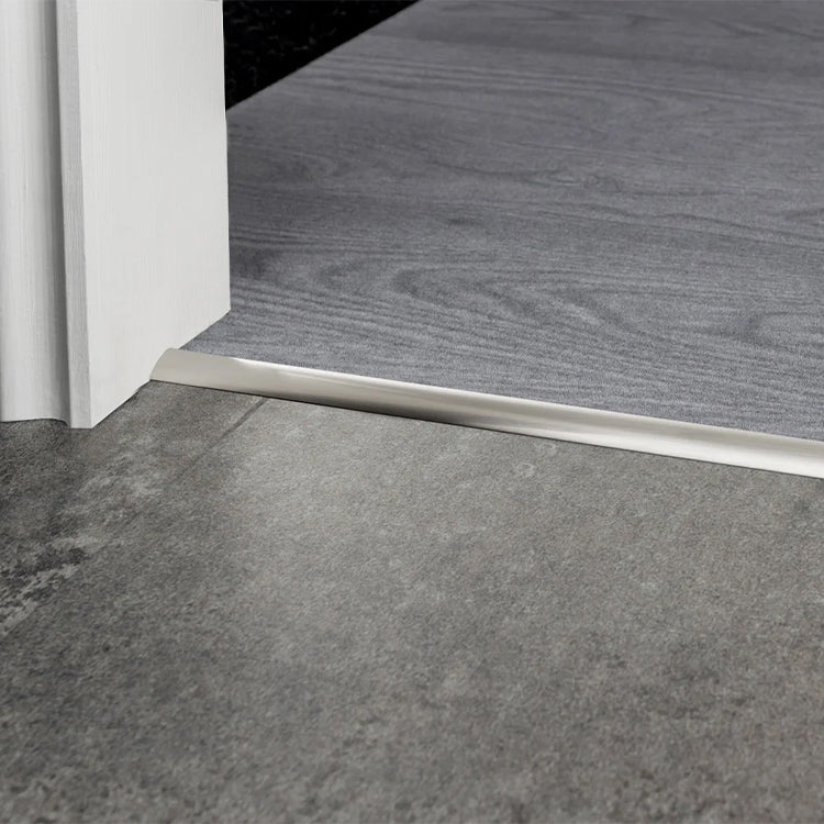 Stairrods UK Premier Single 4 Single Edge Door Bar in Satin Nickel - Thin Carpet to Vinyl