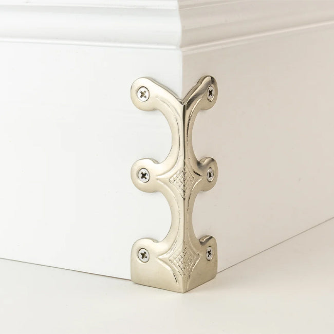 Stair Rods UK Skiffer Corner Protector in Satin Nickel