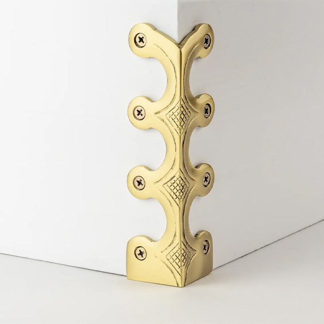 Stair Rods UK Skiffer Corner Protector in Satin Brass