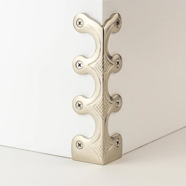 Stair Rods UK Skiffer Corner Protector in Satin Nickel